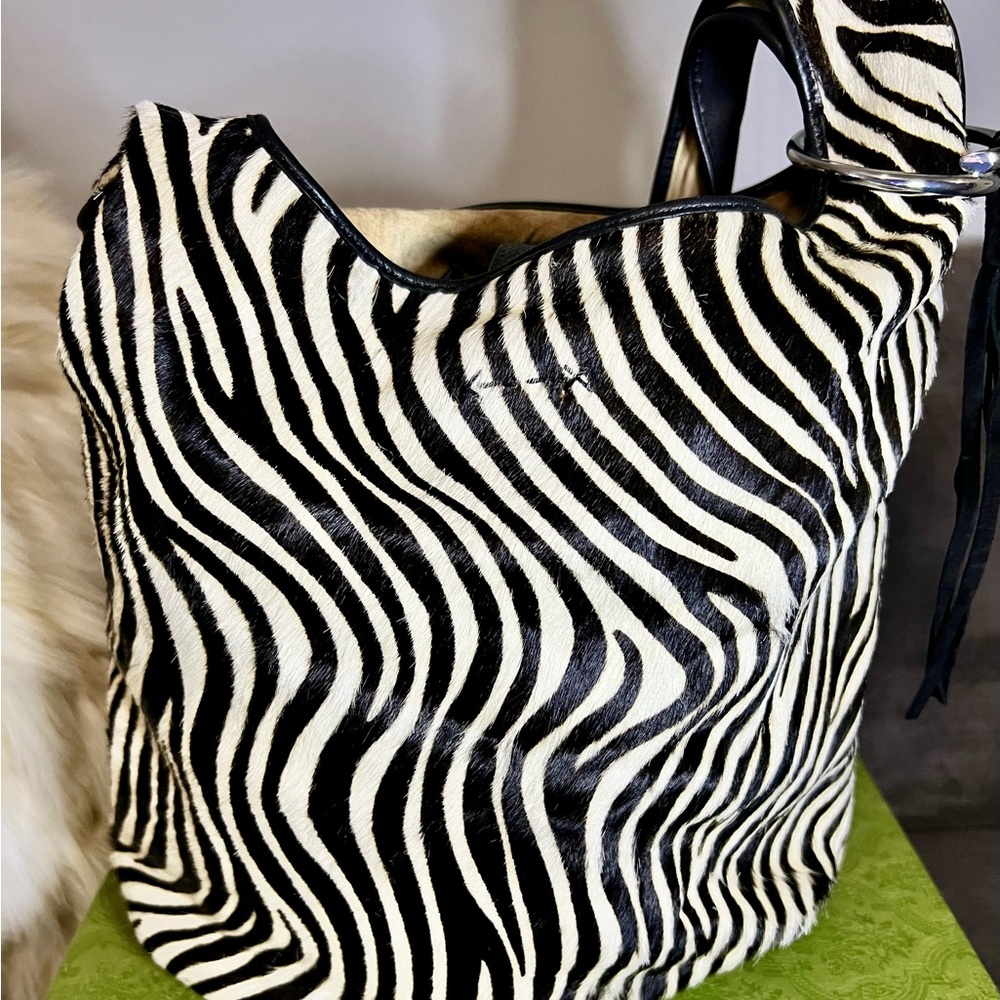 Elizabeth and James Zebra Calf Hair Bag